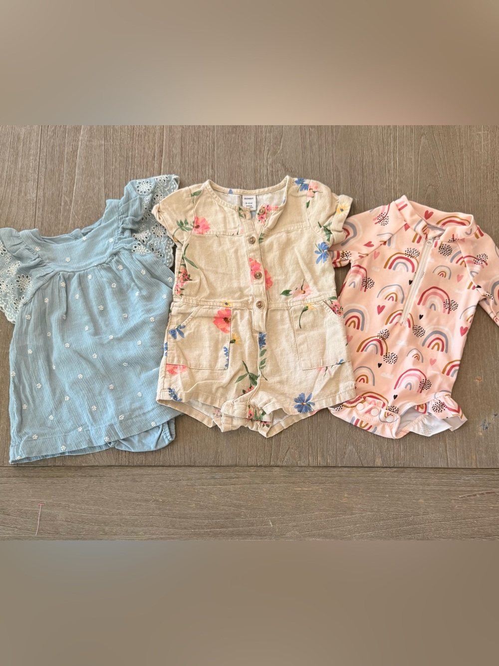 Baby Girl Clothing Bundle Set of 3 Dress Romper Swimsuit 6-9 months NWOT